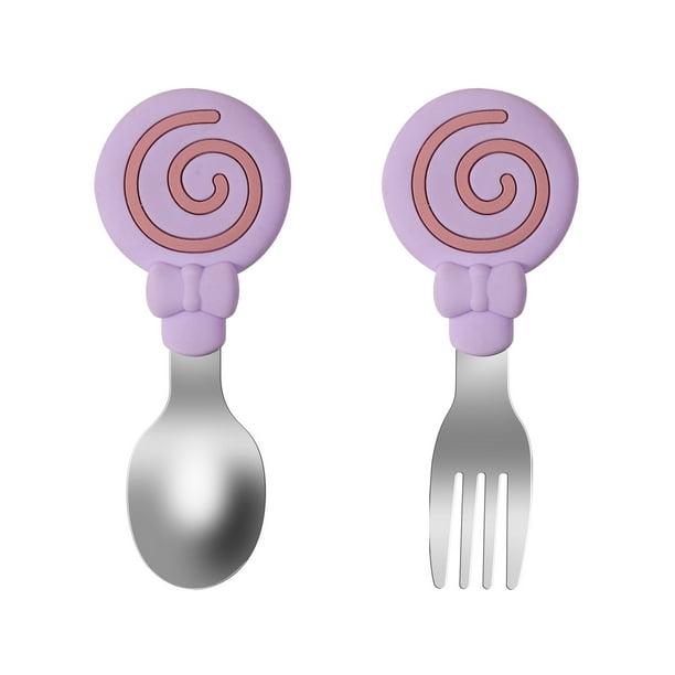 Baby Self-Feeding Made Easy: Silicone Training Fork & Spoon Set