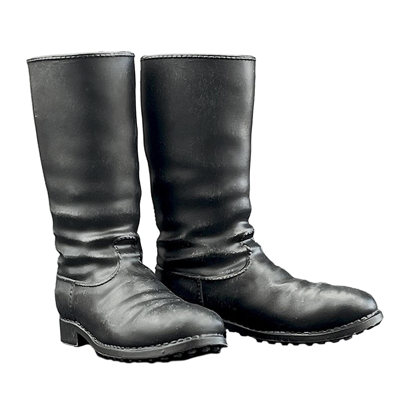 Magideal - Botas De Soldado A Escala 1:6, Zapatos En Miniatura, Accesorio De Soldado Informal De Tendencia Negra, Modelo De Botas Altas Para Figuras De Acción De Masculino