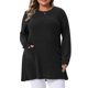 thumbnail image 1 of Agnes Orinda Conjuntos de Halloween Suéteres de Talla Grande para Mujeres Cuello Redondo Manga Larga Tejido de Punto Suelto con Bolsillo Jersey 4X Negro, 1 of 6