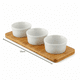 thumbnail image 2 of Set Picoteo Tabla + 3 Bowls Pocillos Blancos Para Servir, 2 of 8
