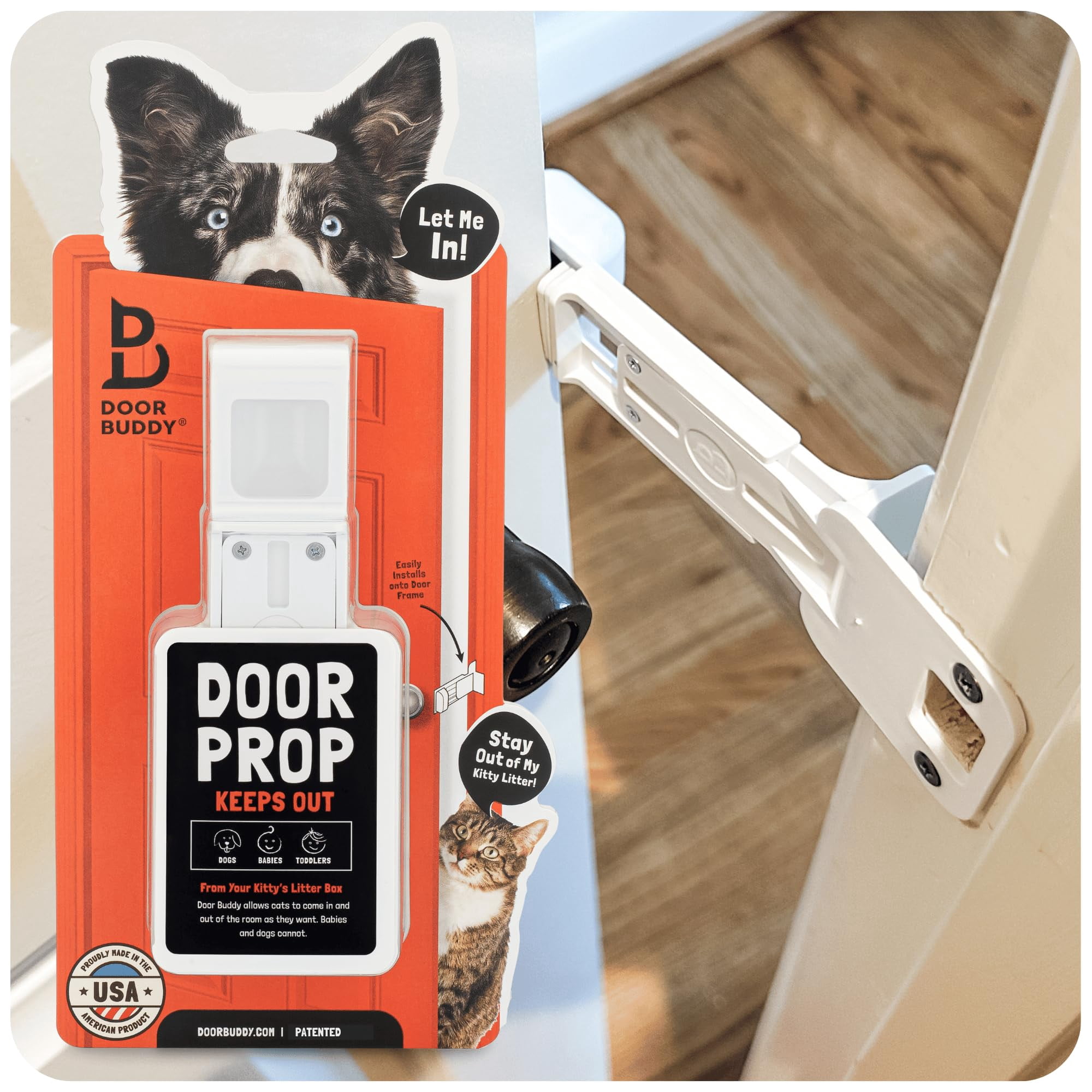 Soporte De Puerta Door Buddy Para Gatos, Estación De Alimentación Para Gatos A Prueba De Perros