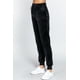 thumbnail image 3 of Pantalones Jogger Largos de Terciopelo con Cintura Elástica, Color Negro, Talla S, 3 of 5