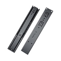 Xusx111 - Slides De Cajón De Acero Laminado En Frío De 10 Pulgadas, Carretera De Deslizamiento De Rodamientos De Bolas De Extensión Completa De 25 Mm De Capacidad Ancha Negro 2 Par