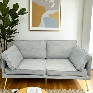 Arca Muebles - Sofa 2 Cuerpos Lino Gris