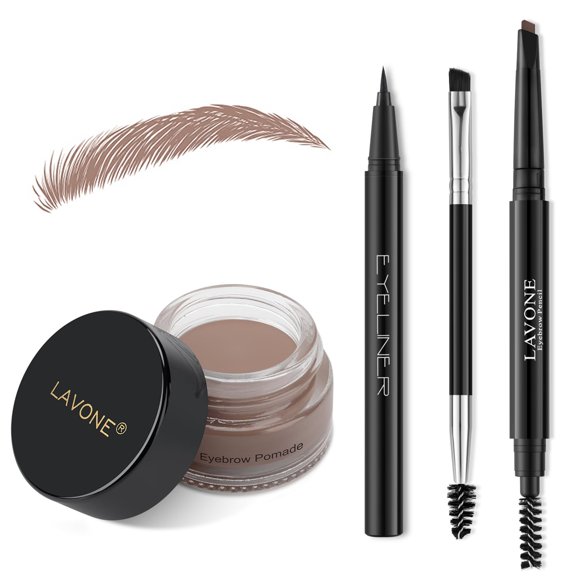 Kit de maquillaje LAVONE para estampar cejas con pomada y delineador de ojos