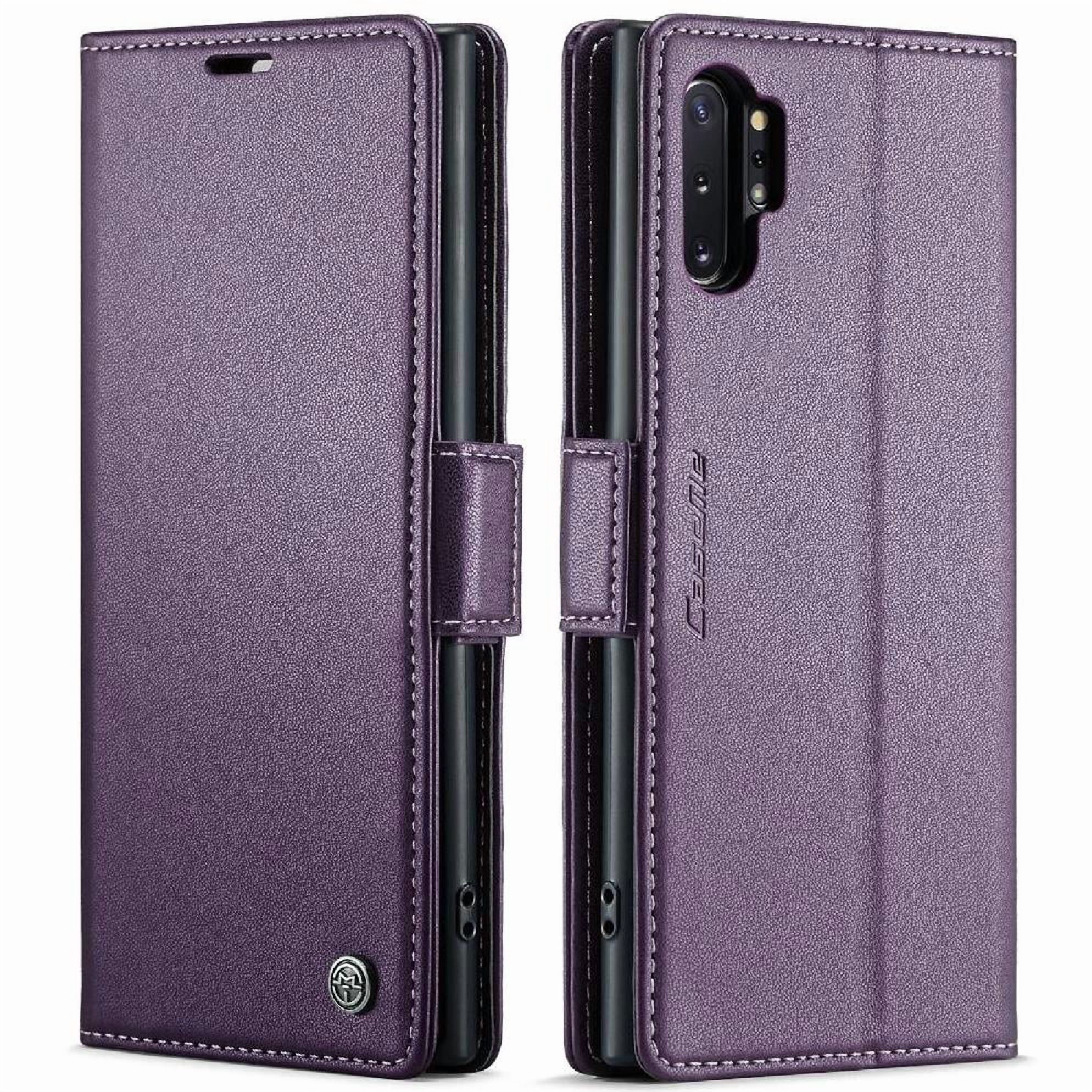 Caseme Tipo Cartera Samsung Galaxy Note 10 Plus Con Cierre Magnético, Rfid, Tarjetero, Soporte, Carga Inalámbrica