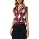 thumbnail image 4 of INSPIRE CHIC Top de Chaleco de Suéter para Mujer sin Mangas con Cuello en V, Rombos, Botones, Cárdigan Casual S Burdeos, 4 of 6