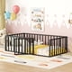 thumbnail image 1 of Twin Size Metal Floor Bed Frame with Fence and Door, Black, 1 of 3