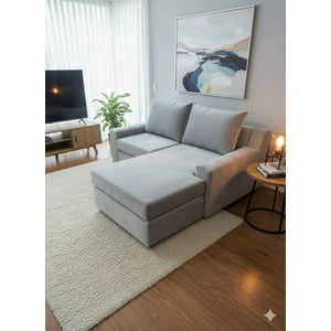 Sc Decohome - Sofá Modular Nápoles Felpa Azul