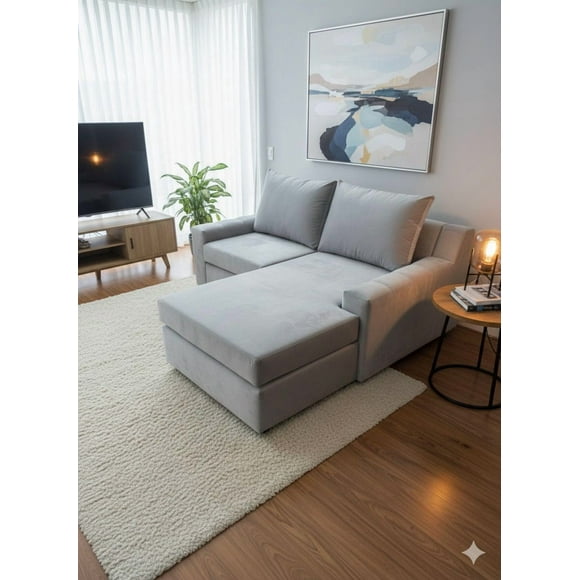 Sofá Modular Nápoles Felpa Azul