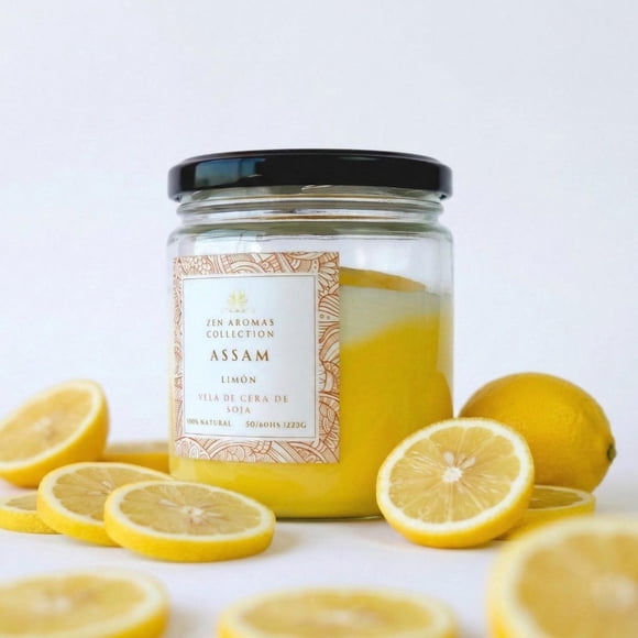 Vela Aromática Limón Fragancia Energizante Decorativa Zen Aromas
