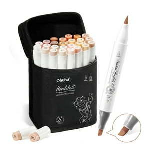 Ohuhu 24 Marcadores Piel Honolulu S Pincel & Biselada Suave