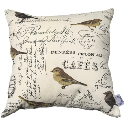Elizabeth Peper - Funda Cojin Decorativo Diseño Aves Crema Y Cafe 45X45