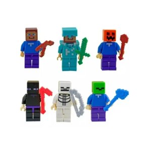 Total E-Commerce - Juguete Figuras Set Minecraft Cube 6 6 Piezas Accesorios