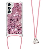 Funda Foxdock Para Samsung Galaxy S25 Con Cuerda Ajustable, Brillo Líquido, Protección Antigolpes Y Lente – Ideal Para Regalo