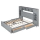 thumbnail image 3 of Queen Size Wooden Bed With All-in-One Cabinet, Shelf and Sockets, Gray, 3 of 3
