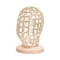 Ioensy - Cabeza De Maniquí De Metal Con Pantalla De Cabeza Base De Madera Para Exhibición De Centro Comercial