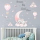 thumbnail image 3 of Pegatinas de pared de elefante, globo aerostático rosa, luna, estrellas grises, para guardería, sala de estar, dormitorio, decoración del hogar., 3 of 5