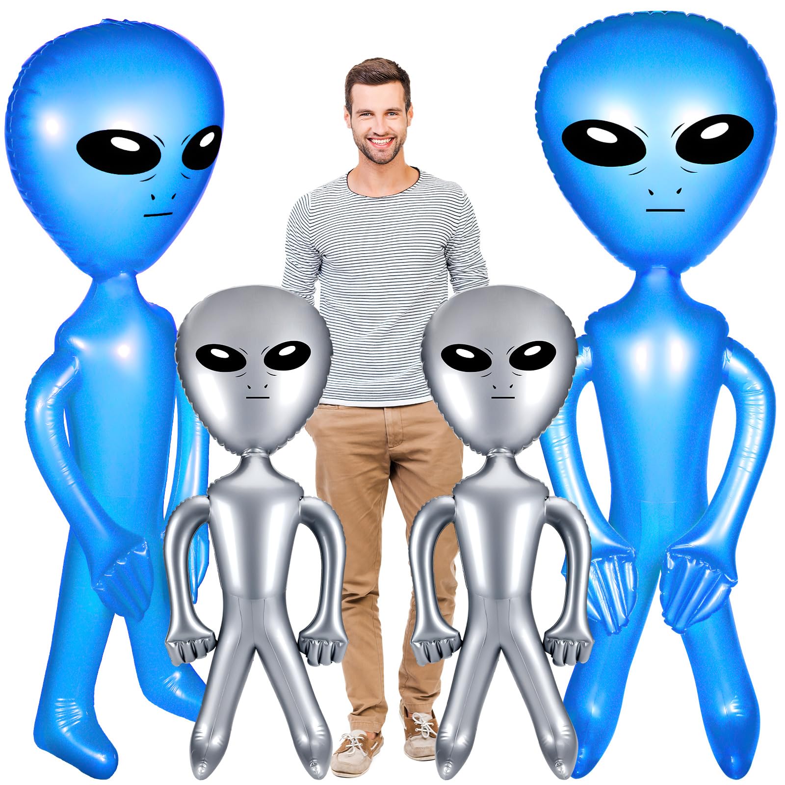 Gigante Inflable De Halloween Alien Zhanmai De 160 Cm Y 90 Cm, 4 Unidades