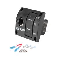 Magideal - Panel De Interruptor De Bomba De Sentina De 3 Vías, Accesorio Para Barco, Fácil De Instalar, Con Indicador Led, Apagado Automático Portátil, Reemplazo