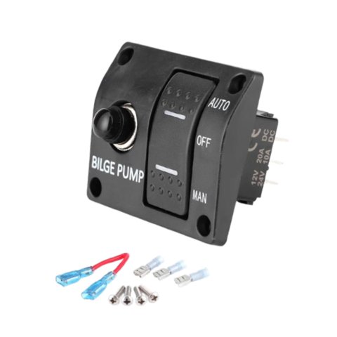 Magideal - Panel De Interruptor De Bomba De Sentina De 3 Vías, Accesorio Para Barco, Fácil De Instalar, Con Indicador Led, Apagado Automático Portátil, Reemplazo