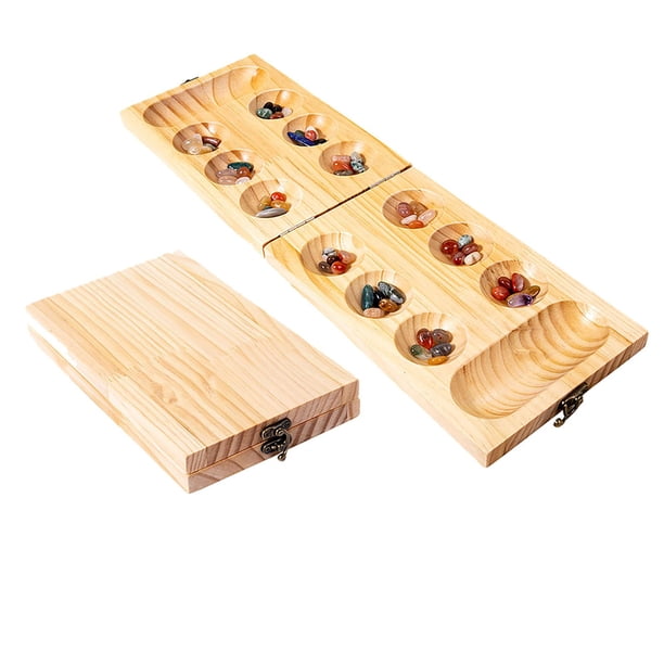 Juego De Mesa Wood Mancala Para Mayores De 7 Años Juegos Familiares Para Viajes Entretenimiento Familiar