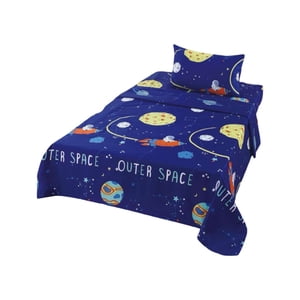 Casa Sol - Sabanas Infantil De Verano Planeta Astronauta Plaza Y Media Mas 1 Almohada