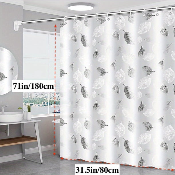 1pc Shower Curtain With 12 Hooks, Waterproof And Mildew-Proof Bath Curtain, Bathroom Decor, Curtain For Windows
