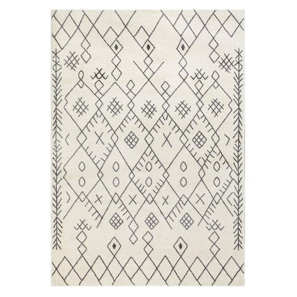 Alfombra Florida Blanca 160 x 230 cm