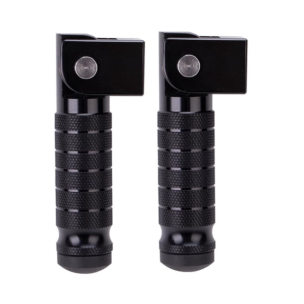 2x Reposapiés para motocicleta, pedales para pasajeros, ligeros, utilitarios, reposapiés plegables, reposapiés para motocicleta, bicicletas, UTV Negro
