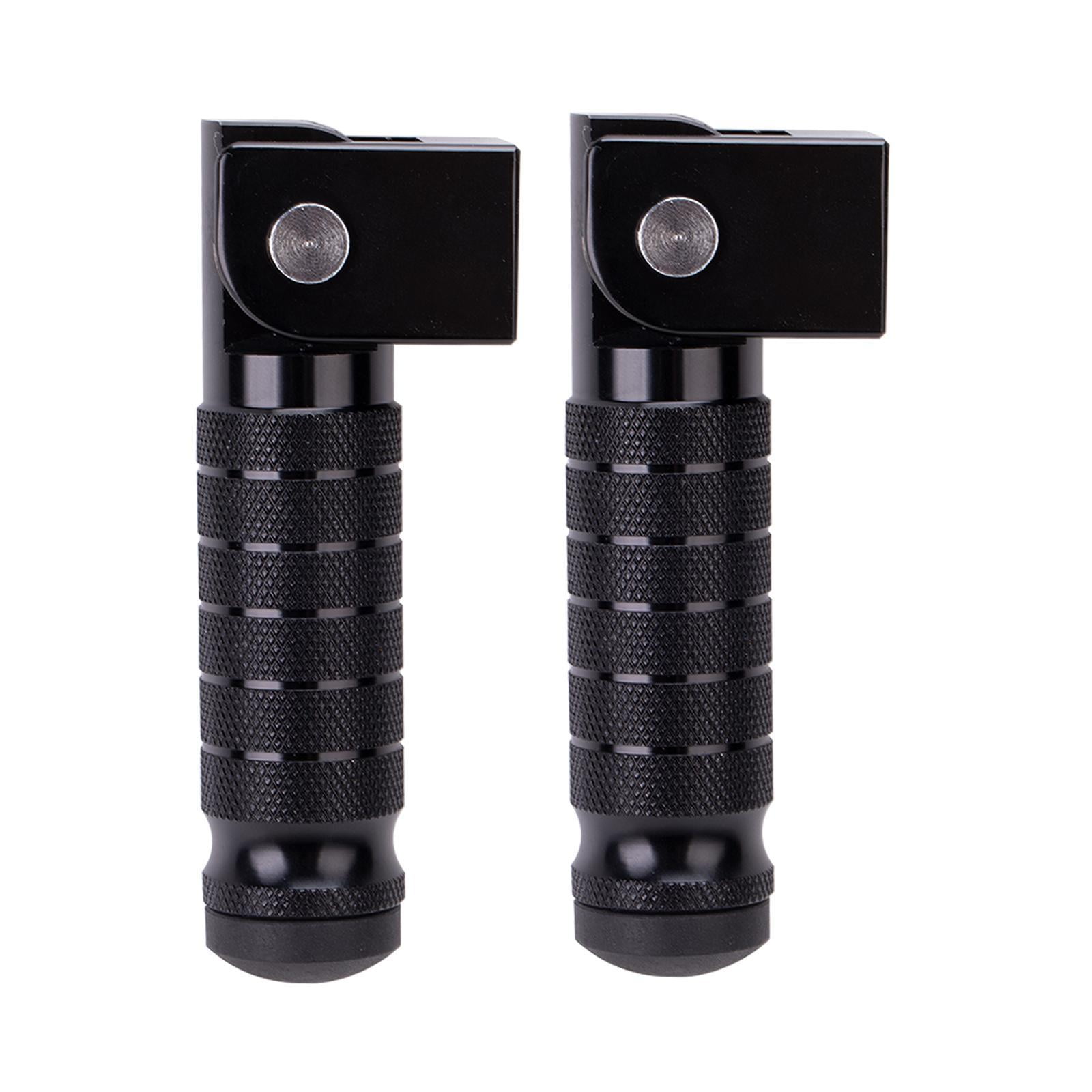 Magideal - 2x Reposapiés Para Motocicleta, Pedales Para Pasajeros, Ligeros, Utilitarios, Reposapiés Plegables, Reposapiés Para Motocicleta, Bicicletas, Utv Negro