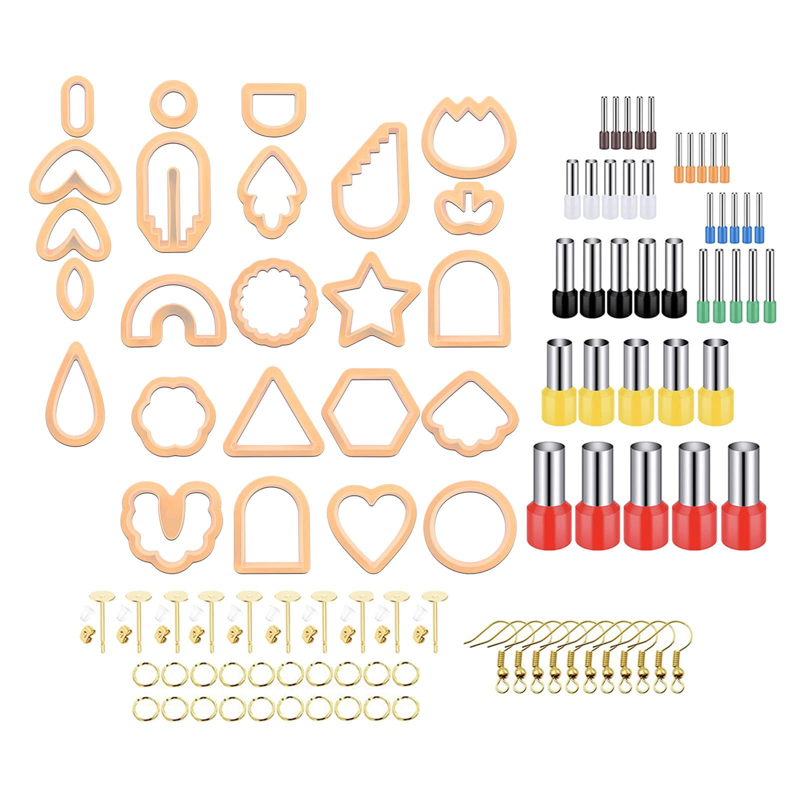 Magideal - 114x Cortadores Para Pendientes De Arcilla Polimérica, 2, Con Pendientes, Kit De Fabricación De Pendientes Geométricos Para Manualidades Diy Pendiente , Naranja 114 Piezas,