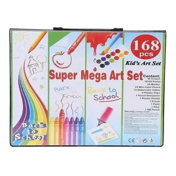 Set De Mega Arte Maleta Rosa De 168 Piezas Lápices Para Colorear