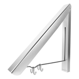 Genérico - Colgador Ropa Plegable Tendedero Retráctil Gris Montado