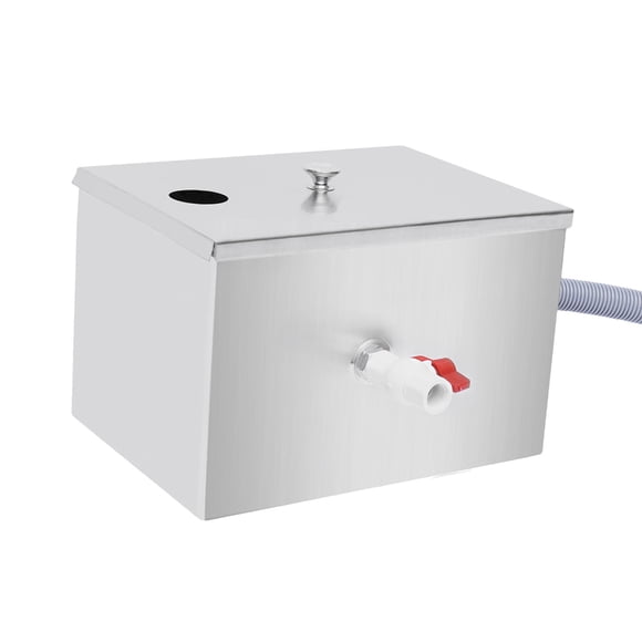 Separador de agua, aceite y aguas residuales, interceptor de trampa de grasa comercial, trampa de grasa de acero inoxidable para cafetería, cocina 35x20x20cm