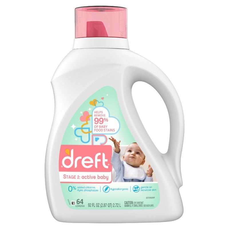 Dreft - Detergente Líquido Concentrado De Ropa Para Bebé Stage 2 Botella
