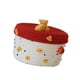 thumbnail image 5 of Cesta De Almacenamiento Redonda De Cuerda De Algodón Con Tapa, Vacía, Tejida, Para El Hogar, La Cocina, Refrigerio, Tapa Roja, Fondo Blanco, 5 of 5