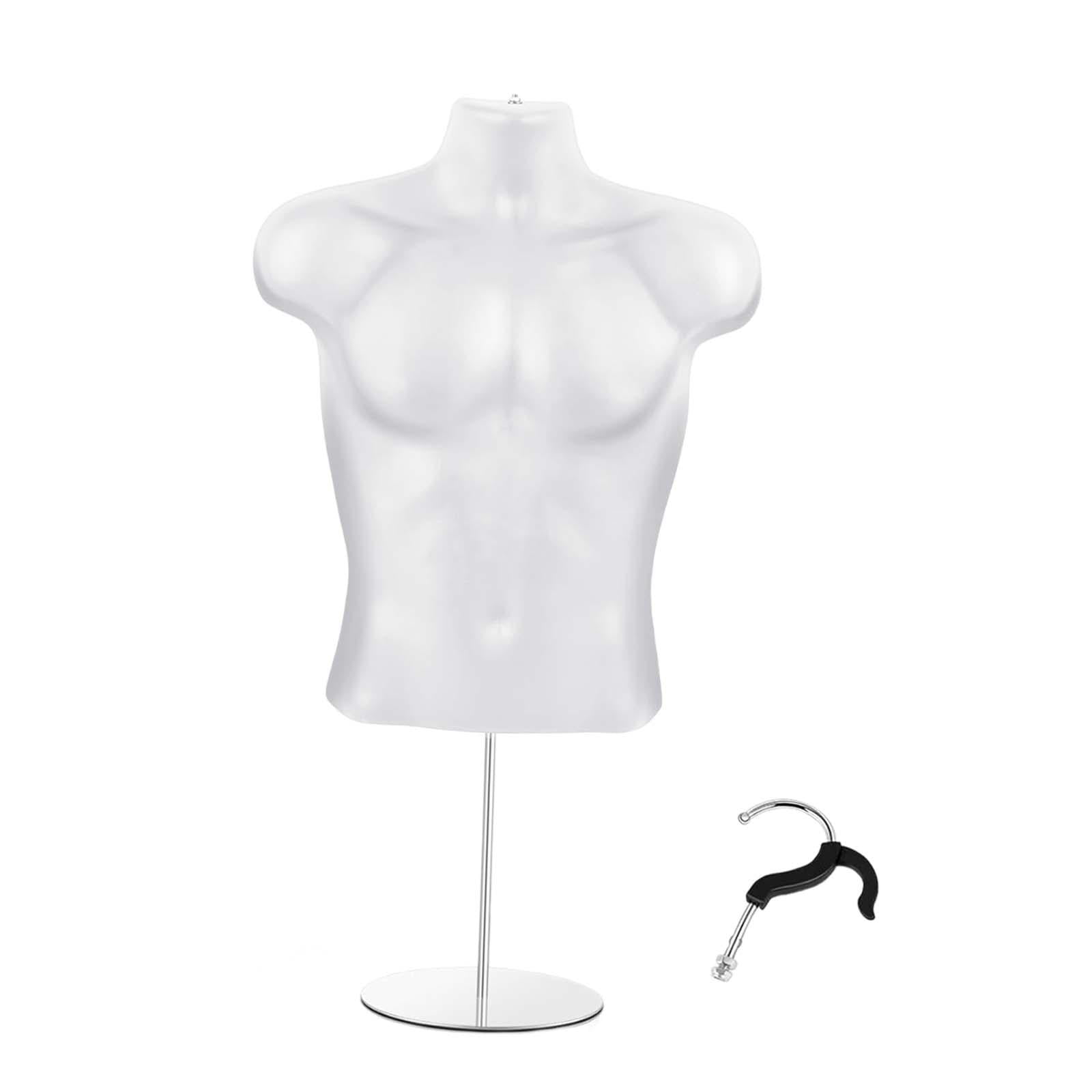 Magideal - Maniquí Colgante Torso Exhibidor Gancho De Ropa Con Base Ajustable De Pp Resistente Para Mostrar Camisas Y Ropa Interior Adecuado Para Tiendas Y Masculino