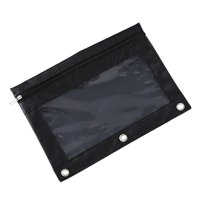 Magideal - Estuche Para Bolígrafos, Estuche Para Lápices, Estuche Para Papelería, Soporte Para Rotuladores, Estuche Para Lápices Liviano Con 3 Anillos Reforzados Negro