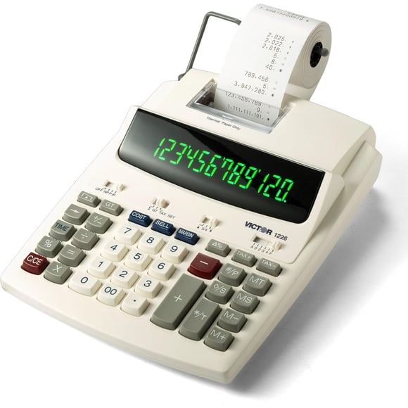 Calculadora Victor 1226 impresora térmica 12 dígitos LED