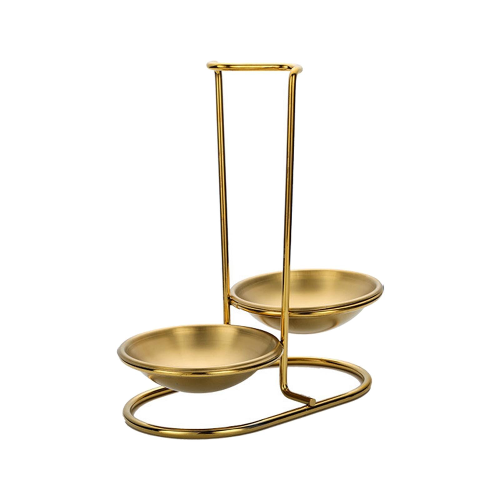 Magideal - Soporte Para Cuchara, Soporte Vertical Para Cucharón, Ayudante De Cocina, Batidor, Espumadera, Soporte Para Cucharón De Sopa Para Cocina, Restaurante, Oro Redondo Doble