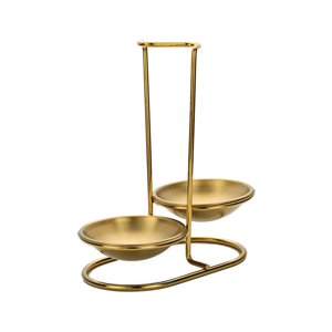 Magideal - Soporte Para Cuchara, Soporte Vertical Para Cucharón, Ayudante De Cocina, Batidor, Espumadera, Soporte Para Cucharón De Sopa Para Cocina, Restaurante, Oro Redondo Doble