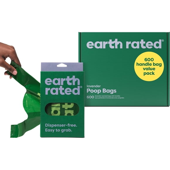 Earth Rated Dog Poop Bags for Dogs, 600 Easy Tie Handle Bags