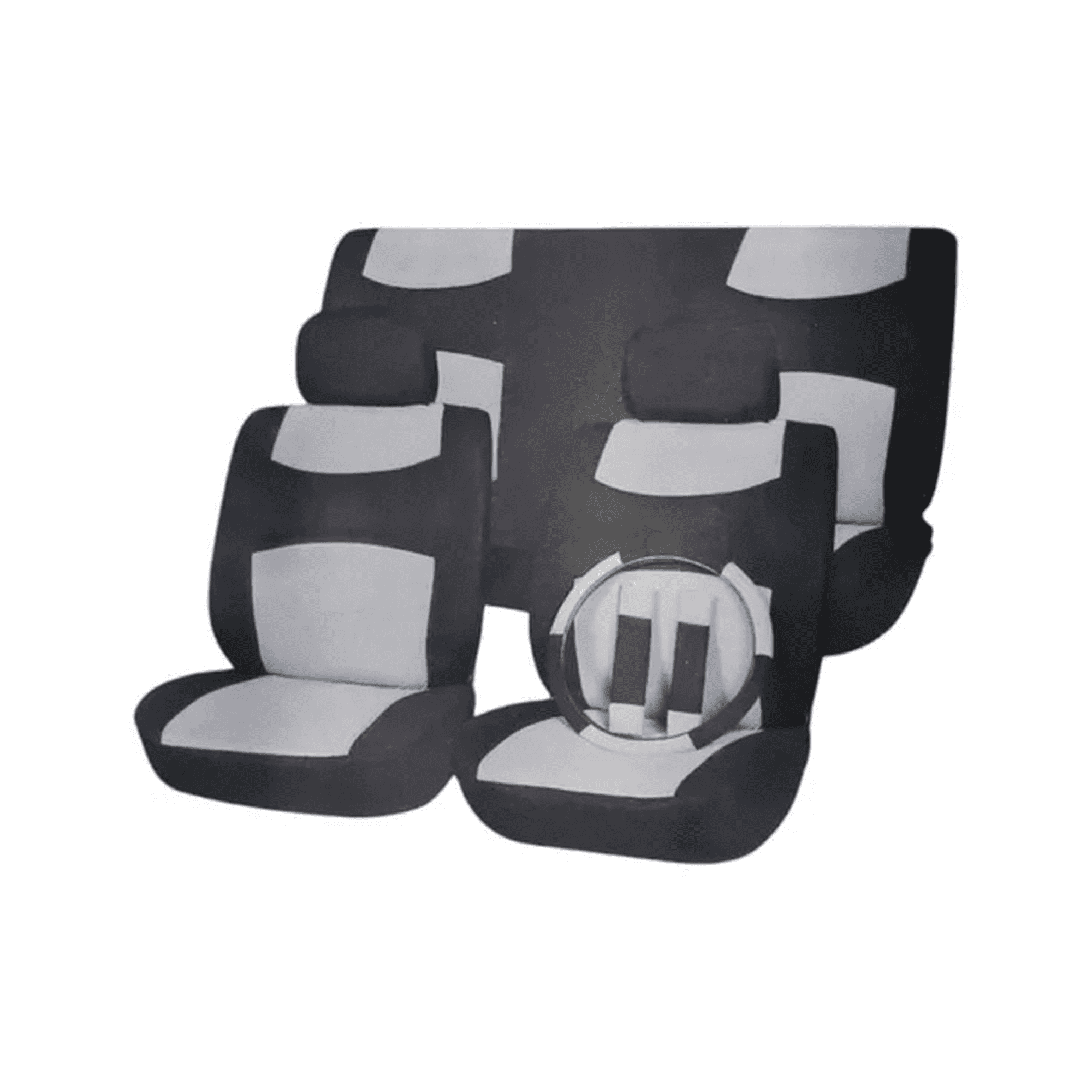 Genérico - Kit Cubre Asiento + Cinturón + Volante 11 Piezas Tela Auto