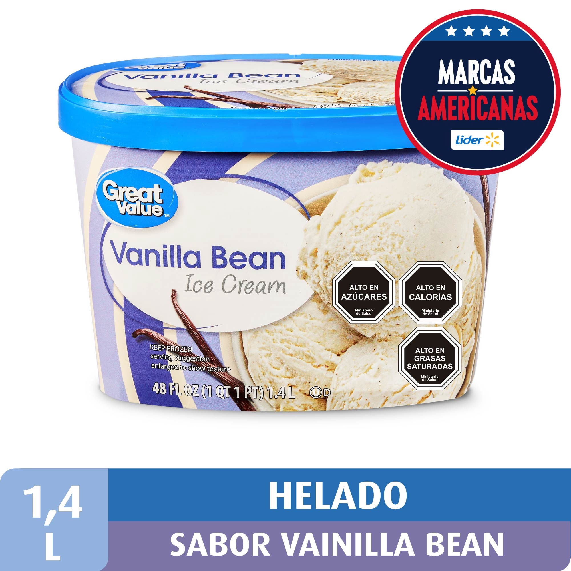 Helado Vainilla Bean Pote 1,4 L Great Value