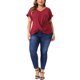 thumbnail image 2 of Agnes Orinda Blusas Casuales de Verano con Nudo y Cuello en V de Manga Corta para Mujer de Talla Grande 3X Burdeos, 2 of 6
