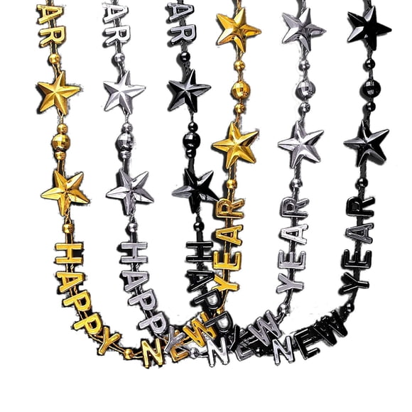 Collares de abalorios Blinkee Happy New Year, 1 docena 35 pulgadas