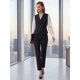 thumbnail image 2 of Chaleco de Traje para Mujer INSPIRE CHIC Doble Botonadura Negocios Solapa Elegante Chaleco XL Negro, 2 of 6