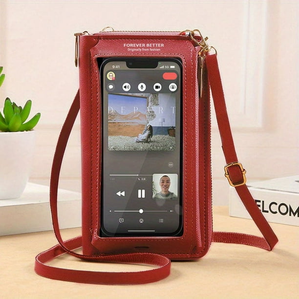 Fashion PU Leather Touch Screen Mobile Phone Bag For Iphone 15 14 13 11 12 Pro Max X XR XS Max 6 6s 7 8 Plus Case