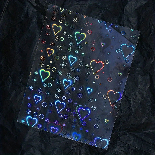 Aurora Holographic Heart Nail Art Stickers - Valentine's Day Nail Decor for Women and Girls - Love Sticker Nail Art Decal with Laser Design
